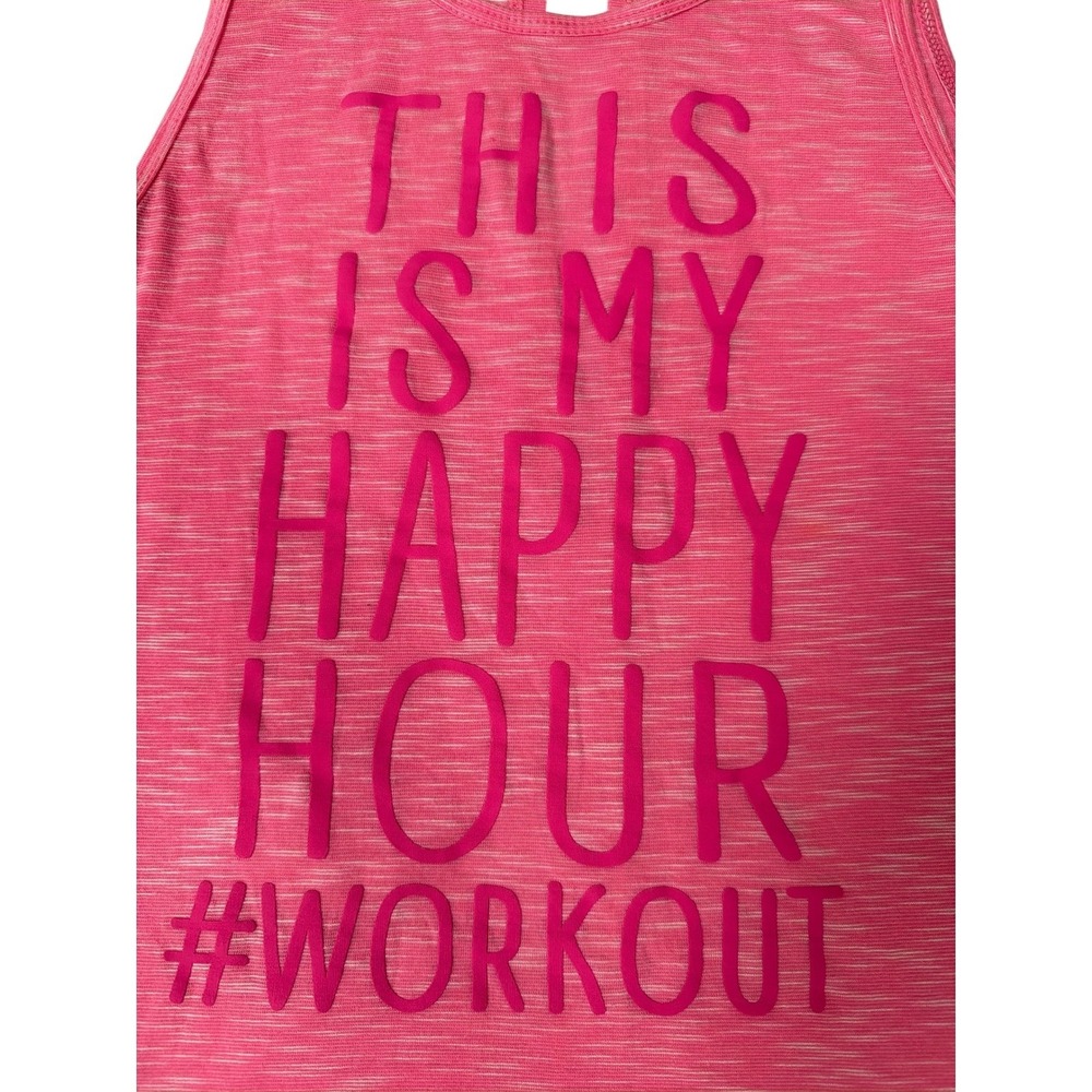 EVCR Workout Tank Top Womens Small Pink Graphic Racerback Gym Fitness Shirt - Picture 6 of 9